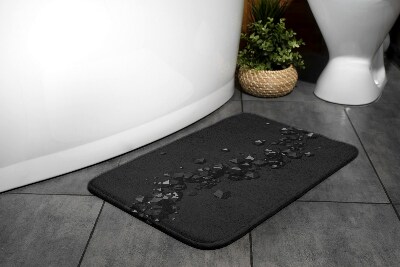 Badezimmer teppich Schwarze geometrische Abstraktion