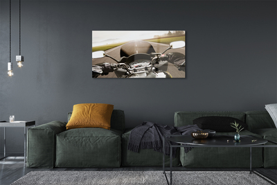 Acrylglasbilder Motorrad-straße hoch am himmel