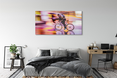 Acrylglasbilder Lichter fahrrad mann