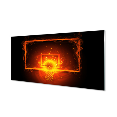 Acrylglasbilder Flaming basketball