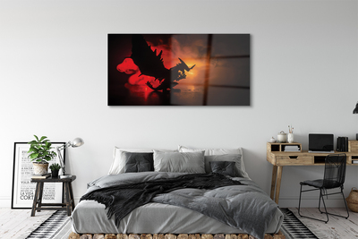 Acrylglasbilder Black dragon wolken