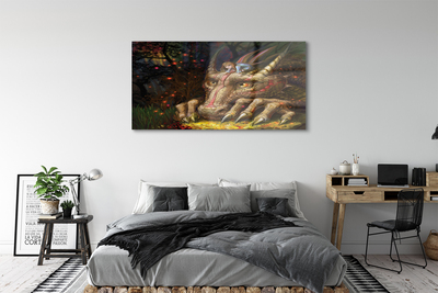 Acrylglasbilder Wald mädchen drachenkopf