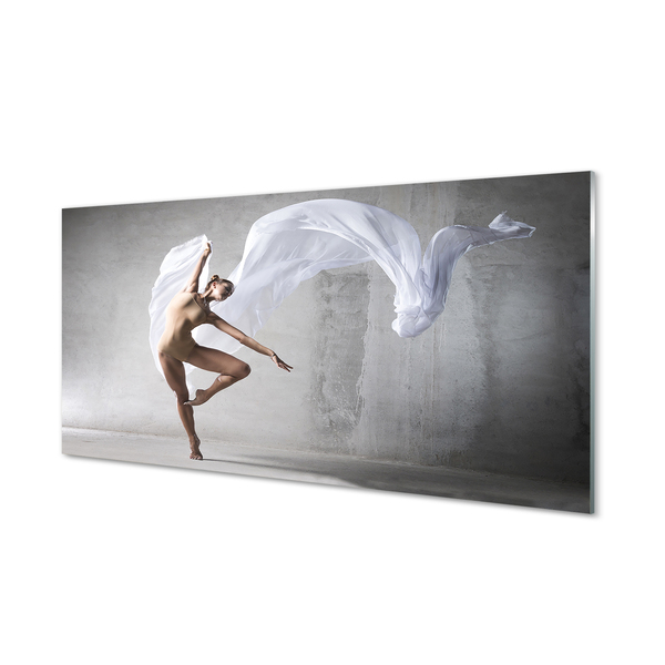 Acrylglasbilder Frau tanzen weiß material