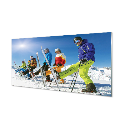 Acrylglasbilder Skifahrer winter in den bergen