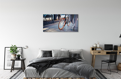 Acrylglasbilder City-bike bein