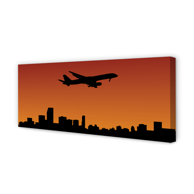 Leinwandbilder Flugzeug Himmel und Sonnenuntergang