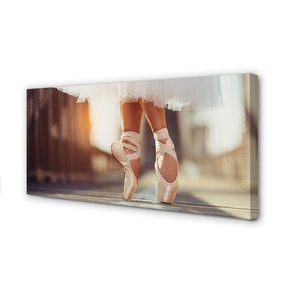 Leinwandbilder weißen Ballettschuhe der Frau, die Beine
