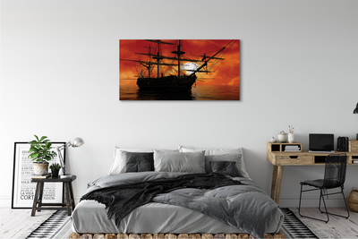 Leinwandbilder Das Meer Schiff Himmel Sonne Wolken