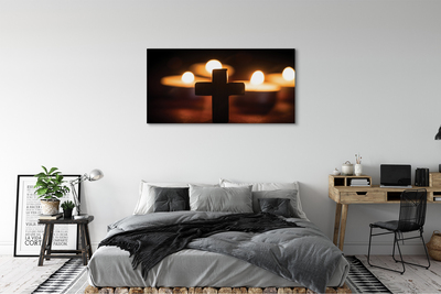 Leinwandbilder Kreuz von Kerzen