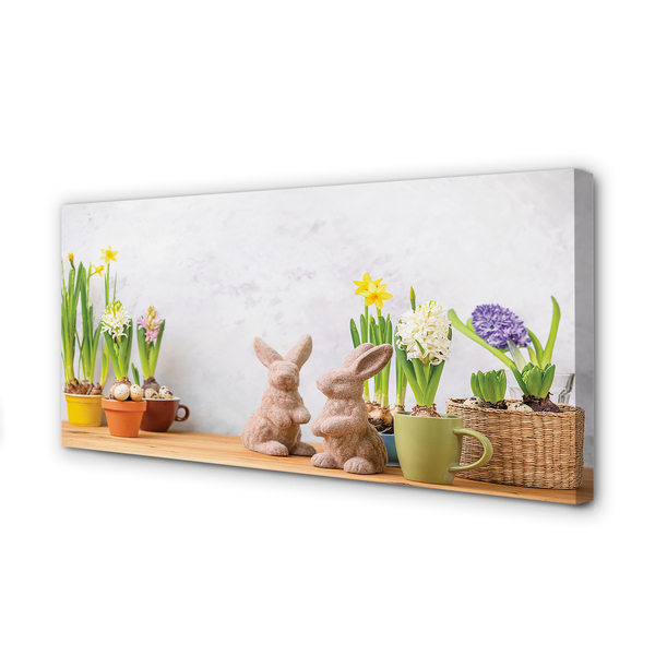 Leinwandbilder Kaninchen Blumen
