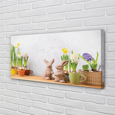 Leinwandbilder Kaninchen Blumen