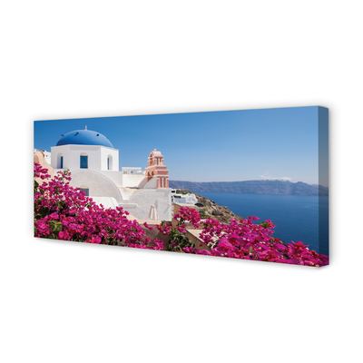 Leinwandbilder Seefahrzeugen Griechenland Blumen