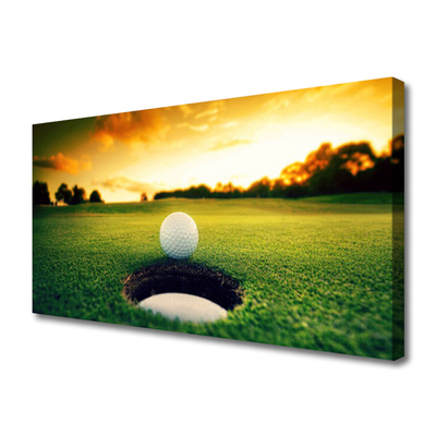 Canvas Kunstdruck Golfball Rasen Natur