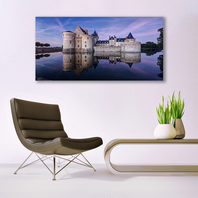 Canvas Kunstdruck Schloss Wasser Architektur
