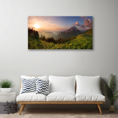 Canvas Kunstdruck Gebirge Wald Natur