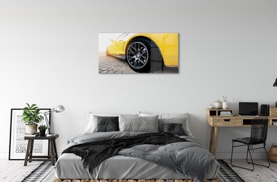 Glasbilder Gelbes auto