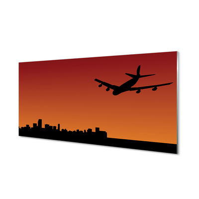 Glasbilder Flugzeug himmel