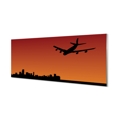 Glasbilder Flugzeug himmel
