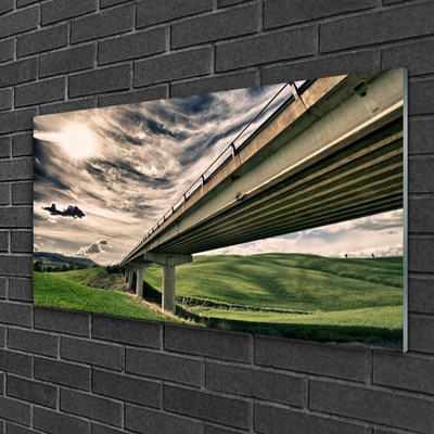 Glasbilder Autobahn Brücke Tal Architektur