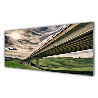 Glasbilder Autobahn Brücke Tal Architektur