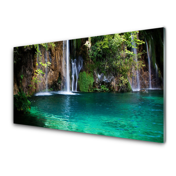 Glasbilder See Wasserfall Natur