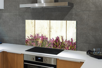 Küchenrückwand spritzschutz Platten lila blüten