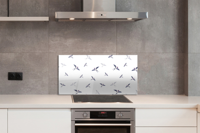 Küchenrückwand spritzschutz Vögel mit blumen