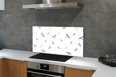 Küchenrückwand spritzschutz Vögel mit blumen