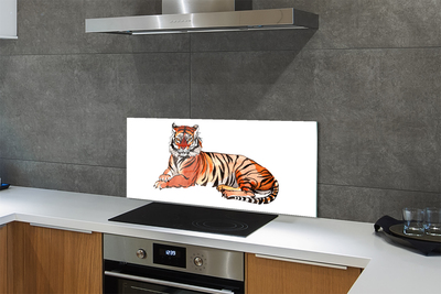 Küchenrückwand spritzschutz Gemalten tiger