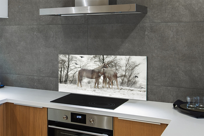 Küchenrückwand spritzschutz Unicorns winterwald