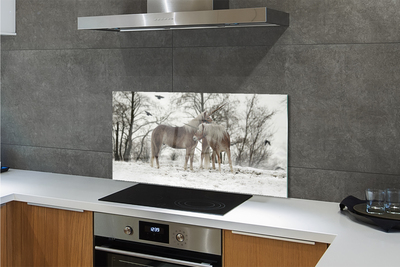 Küchenrückwand spritzschutz Unicorns winterwald