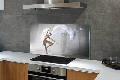 Küchenrückwand spritzschutz Frau tanzen weiß material