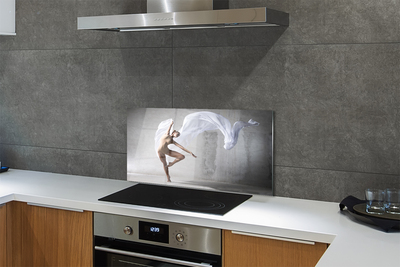 Küchenrückwand spritzschutz Frau tanzen weiß material