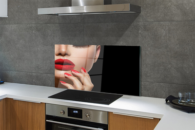 Küchenrückwand spritzschutz Frau mit den roten lippen und nägel