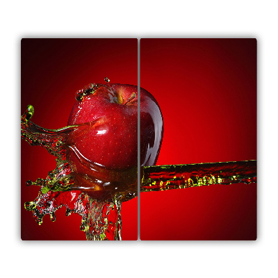 Glas Herdabdeckplatte Apfel und Wasser