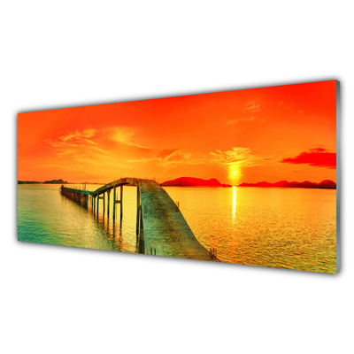 Glasbild aus Plexiglas® Brücke Meer Architektur