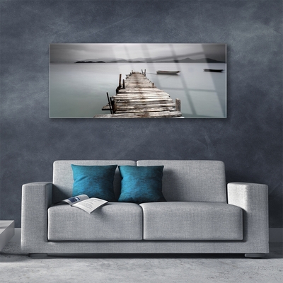 Glasbild aus Plexiglas® Brücke Meer Architektur