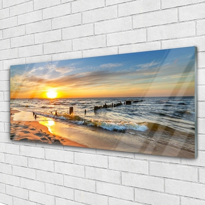 Glasbild aus Plexiglas® Sonne Meer Strand Landschaft