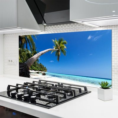 Küchenrückwand Fliesenspiegel Strand Palme Meer Landschaft