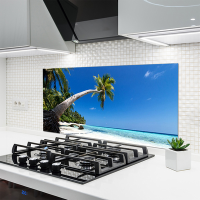 Küchenrückwand Fliesenspiegel Strand Palme Meer Landschaft