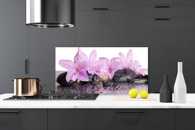 Küchenrückwand Fliesenspiegel Blumen Steine Pflanzen