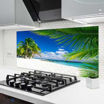 Küchenrückwand Fliesenspiegel Strand Palmen Landschaft