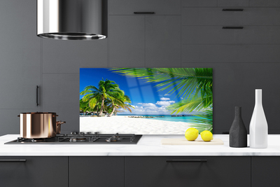Küchenrückwand Fliesenspiegel Strand Palmen Landschaft