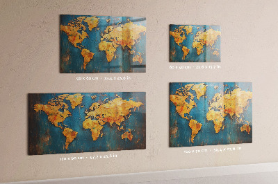 Magnettafel bunt Dekorative Weltkarte