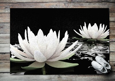 Fussmatte innen Wasserlilien Blumen