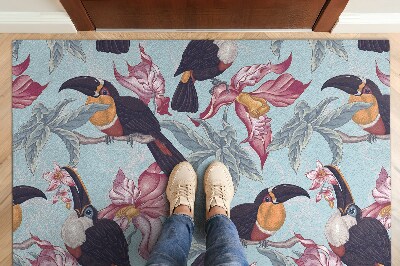 Fußmatte haustür Vögel Blumen