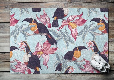 Fußmatte haustür Vögel Blumen
